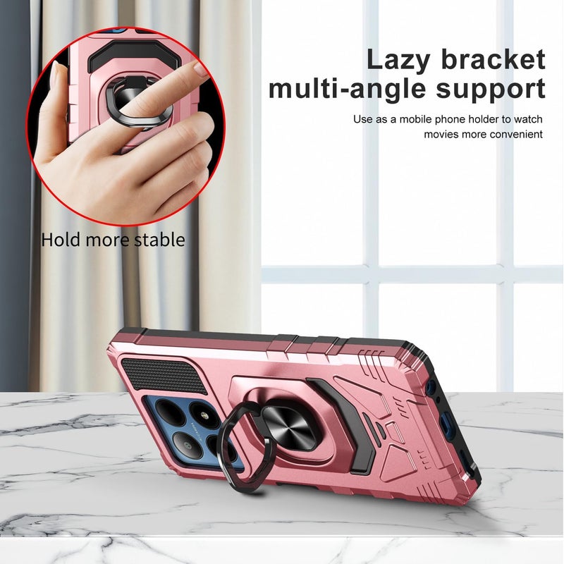 Mocotto for Boost Summit 5G Phone Case with Tempered Glass Screen Protector,Military Grade Heavy Duty Shockproof Protective Cover,with Ring Kickstand (Boost Summit 5G,Rose Gold) - Image 5